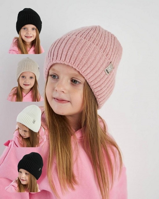 Зимова шапка на флісі для дівчат оптом арт. 3342 3342 фото
