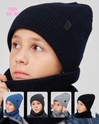 Комплект зимній шапка та хомут для хлопчиків 3184 фото