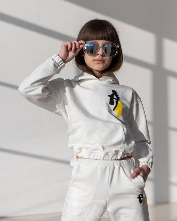 Дитячий спортивний костюм для дівчинки білий оптом А4 А4 білий фото