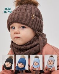 Комплект зимній шапка та хомут для хлопчиків 3632 фото
