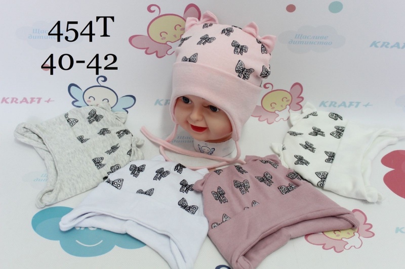 Шапка на завязках для маленьких дівчаток на весну-осінь оптом- Артикул KR 454T KR 454T фото