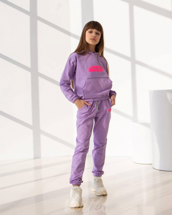 Дитячий спортивний костюм для дівчинки ліловий оптом keep going СКД kg ліловий фото