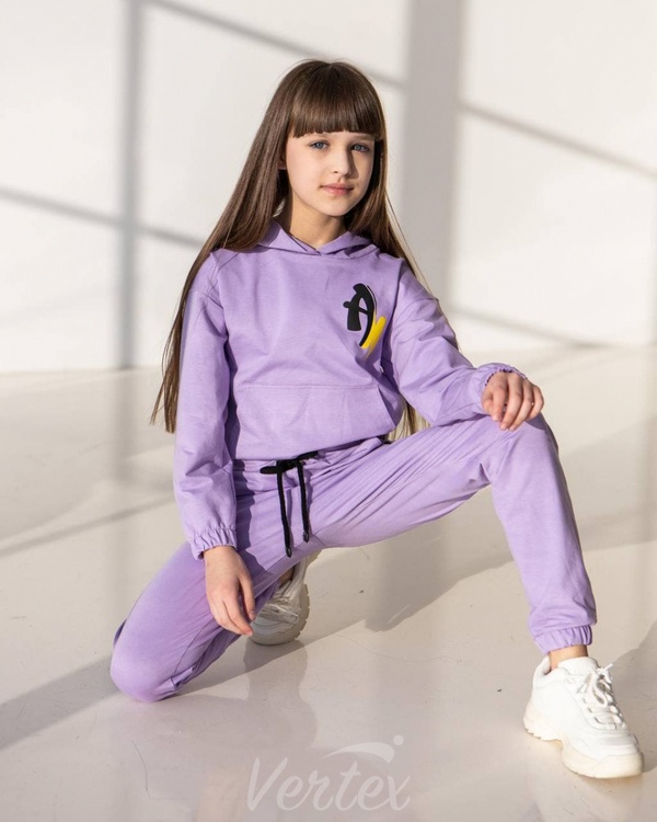 Дитячий спортивний костюм для дівчинки ліловий оптом А4 А4 ліловий фото