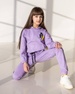 Дитячий спортивний костюм для дівчинки ліловий оптом А4 А4 ліловий фото 2