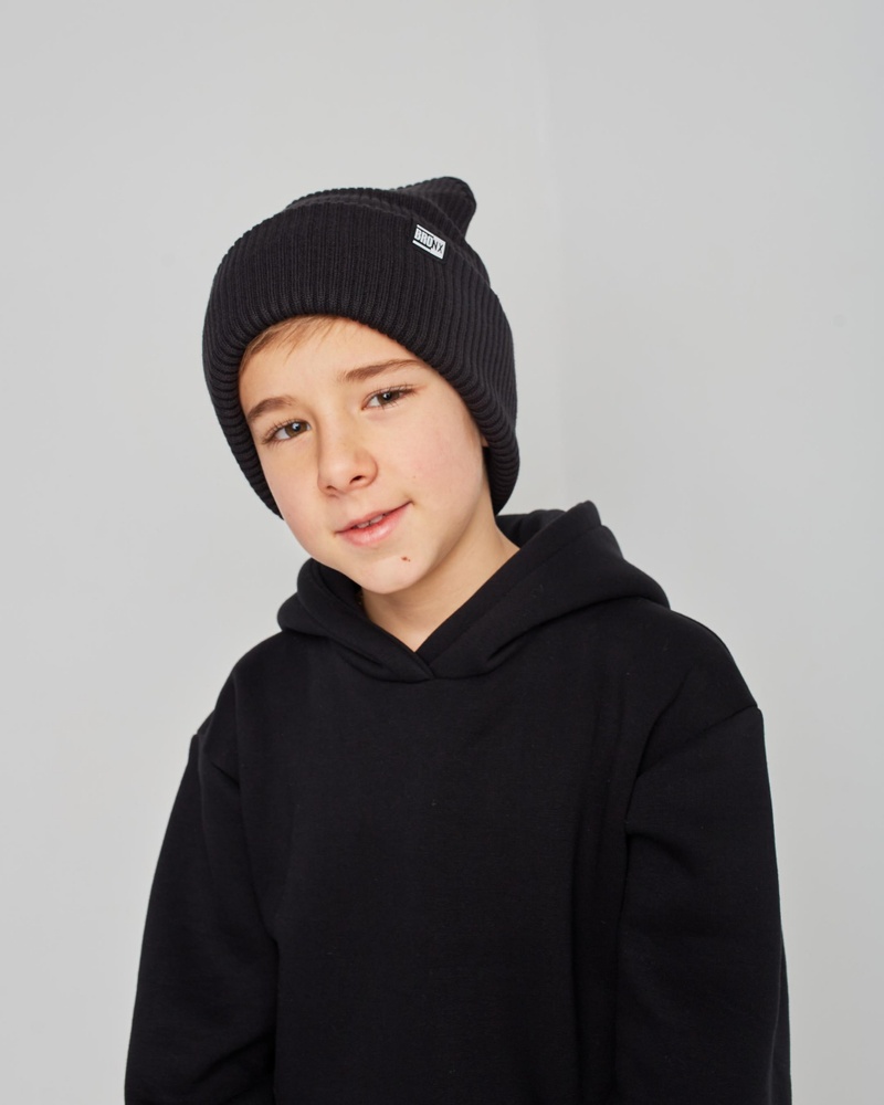 Вязана зимова шапка повністю на флісі для хлопчика оптом - Артикул 3003 3003 фото
