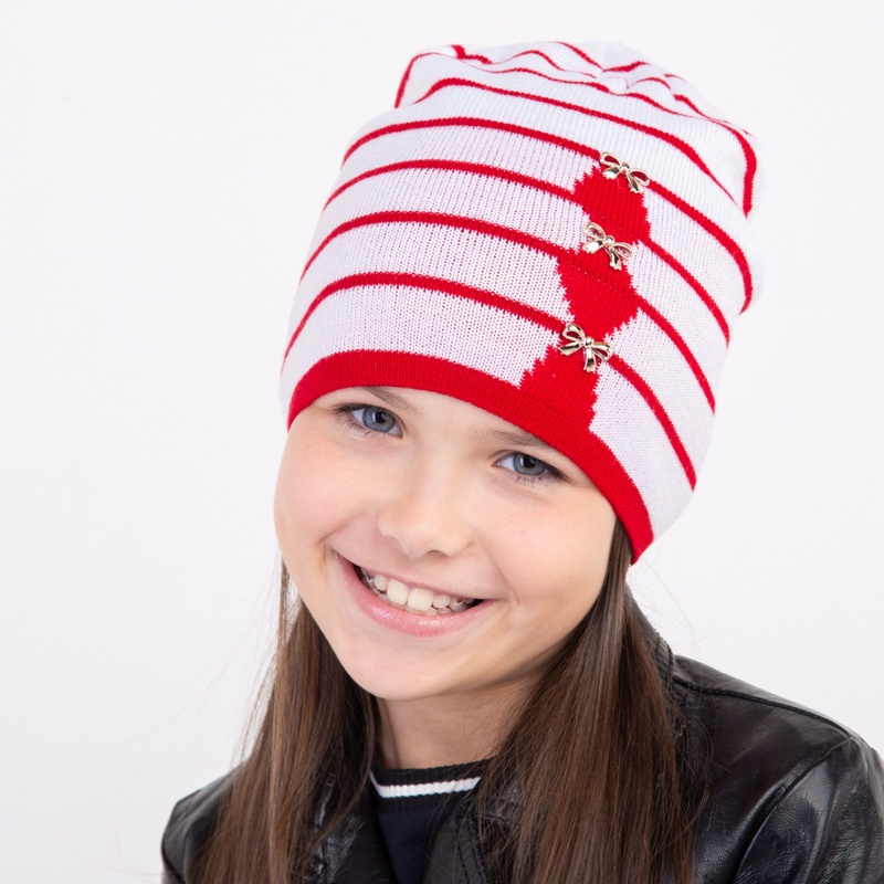 Вязана шапка для дівчинки на весну-осінь оптом - Артикул 1602 1602(o) фото