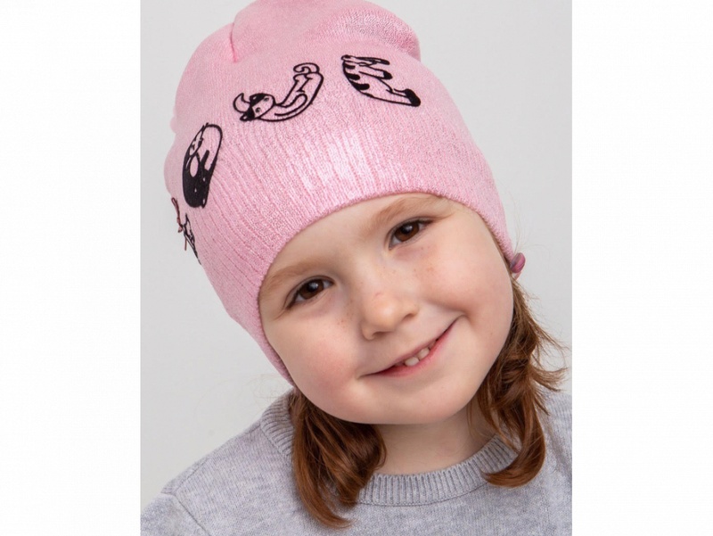Мила шапочка для дівчинки на весну-осінь оптом LOVE - Артикул KR 2151 KR 2151 фото