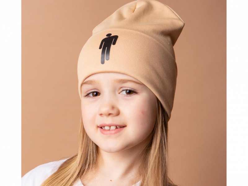 Модна шапка з відворотом для дівчинки на весну-осінь оптом- Артикул 2629 2629 д(о) фото